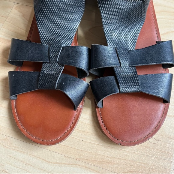 American Eagle Outfitters Ankle Hight Sandals Leather Buckle Straps Size 10 - Picture 2 of 10